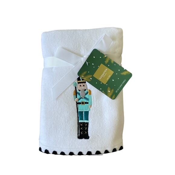 Kassatex Embroidered NUTCRACKER Hand Towels Set of 2 Christmas Fine Linens New - Picture 13 of 16